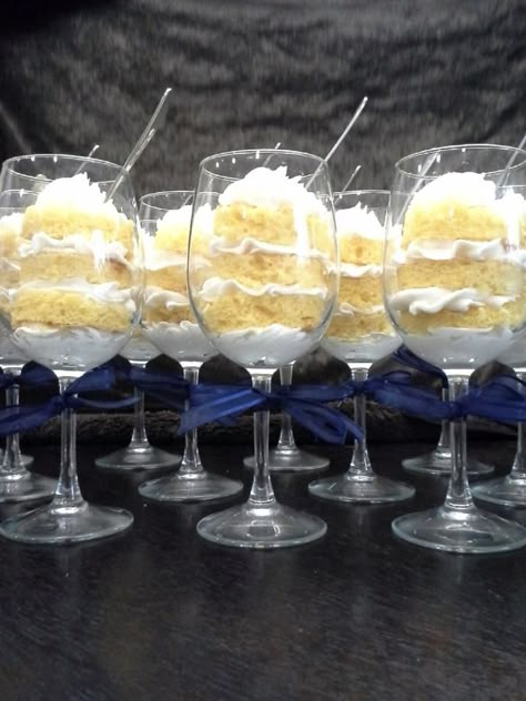 cake in wine glasses! Wine Tasting Themed Birthday Party, Cupcakes In Wine Glasses, Wine Down Party Ideas, Wine And Dessert Party, Wine Glass Desserts Ideas, Wine And Cheese Themed Bridal Shower Ideas, Cake And Sip Party Ideas, Cake In Wine Glasses, Wine Glass Desserts