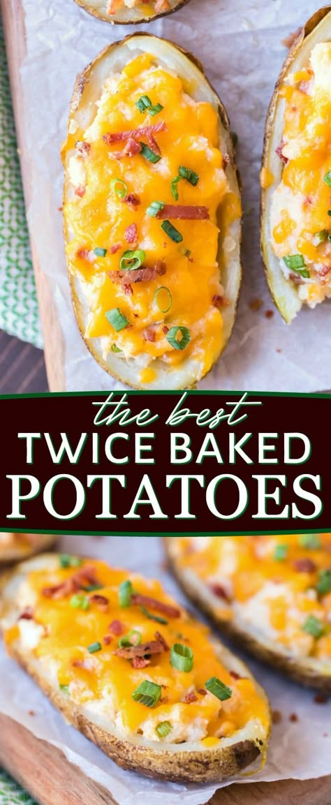 Best Twice Baked Potatoes, Baked Potato Recipe, Cream Cheese Potatoes, Twice Baked Potato, Mom On Timeout, Twice Baked Potatoes Casserole, Homemade Chinese, Baked Potato Casserole, Potato Skin