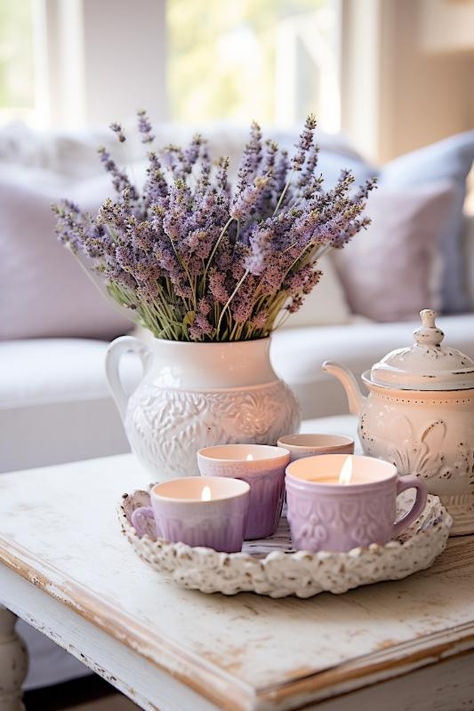 Spring Love: 40+ Beautiful Coffee Table Decor Inspirations Spring Coffee Table Decor, Coffee Table Decor Ideas, Lavender Cottage, Spring Coffee, Spring Love, Table Decor Ideas, Coffee Table Decor, Table Styling, Summer Ideas