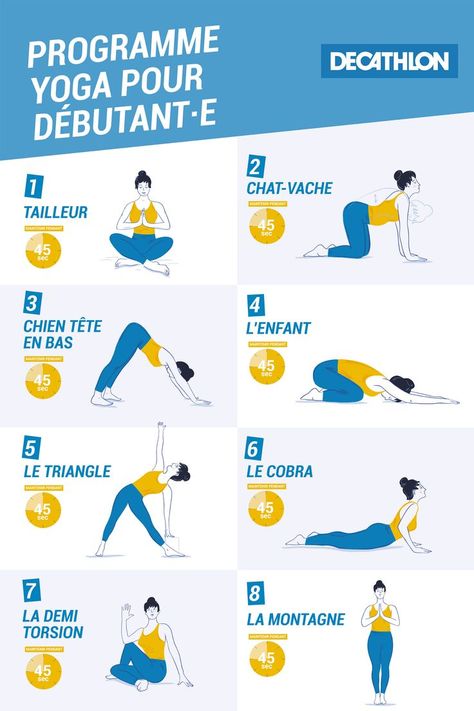 Enchaînez les postures de yoga pour débuter le yoga chez vous ;) Cardio Yoga, Daily Yoga Workout, Yoga Positions, Relaxing Yoga, Daily Yoga, Beginner Workout, Easy Yoga, Yoga Postures, Workout Yoga