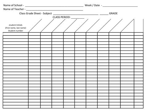 Free Printable Grade Sheet | Templates at allbusinesstemplates.com Grading Sheet Template Free Printable, Grade Sheet Template Free Printable, Homeschool Grade Sheet Printable, Free Attendance Sheet Printable, Student Grade Sheet, School Attendance Sheet, Weekly Attendance Sheet Free Printable, Grading Sheet, Class Attendance Sheet