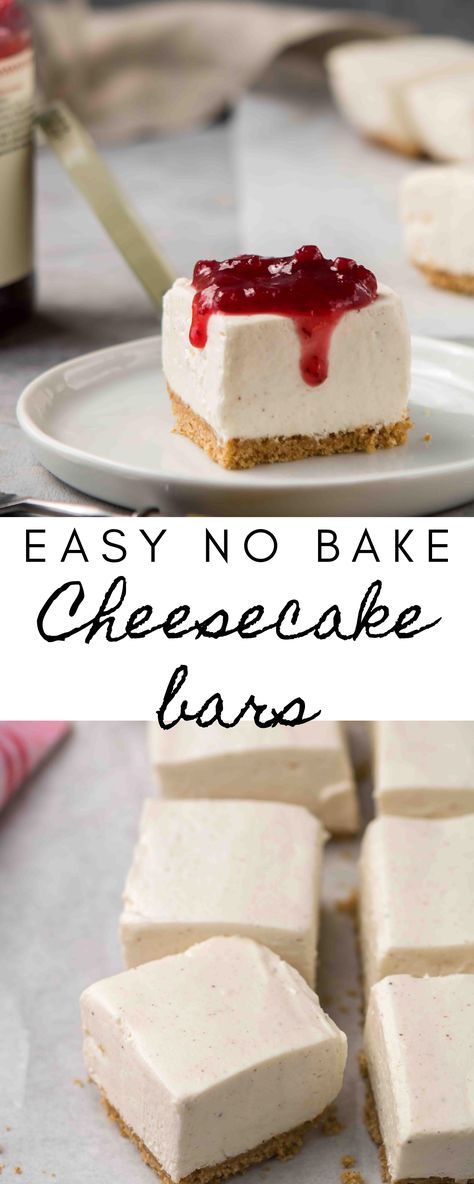 No Bake Cheesecake Bars, Best No Bake Cheesecake, Lifestyle Of A Foodie, Vanilla Bean Cheesecake, Easy No Bake Cheesecake, Healthy Cheesecake, Cheesecake Bar Recipes, Baked Cheesecake Recipe, Vanilla Beans