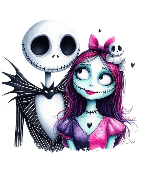 Jack Skellington Tattoo Design, Nightmare Before Christmas Artwork, Cute Nightmare Before Christmas, Prints For Shirts, Nightmare Before Christmas Images, Jack Y Sally, Jack Nightmare Before Christmas, Jack Skellington And Sally, Sally Skellington