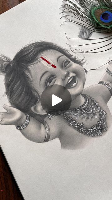 Bheem Singh on Instagram: "माधव🦚🪈🫀 Freehand pencil sketch on paper❤️  @_singhart   #krishna #kanha #radheradhe #radha #vrindavan #vrindavandham #shyamsarkar #artreels #artreel #pencilart #freehand #pencilsketches #drawings #artgallery #instagood" Baby Krishna Sketch, Kanha Sketch, Krishna Sketch Pencil, Baby Krishna Drawing, Krishna Pencil Sketch, Radha Krishna Sketch, Krishna Sketch, Krishna Drawing, Sketch Videos