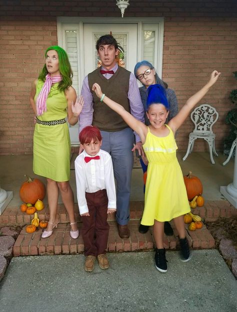 Family Inside Out costume for Halloween Costumes For Family, Disney Family Costumes, Kc Undercover, Inside Out Costume, Costume Family, 90s Halloween Costumes, Disney Themed Outfits, Disney Halloween Costumes, Search Pins