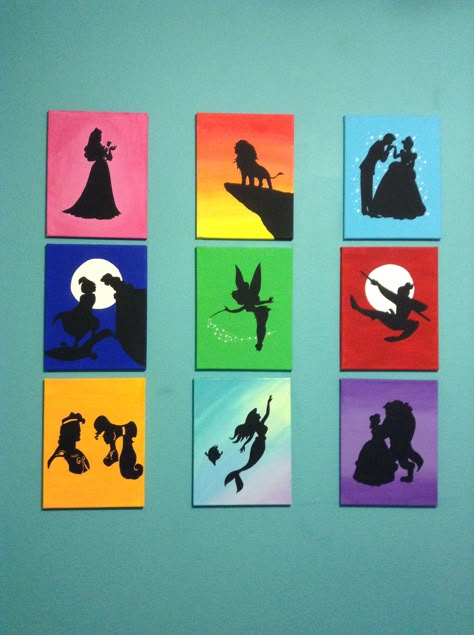 Disney Movie Paintings Easy, Disney Theme Painting, Disney Mini Canvas Paintings, Diy Disney Painting, Simple Disney Painting Ideas, Disney Princess Paintings Easy, Disney Easy Paintings, Disney Inspired Paintings, Cute Disney Paintings