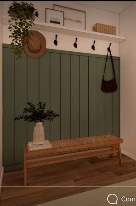 Laundry Room With Bench, Small Mudroom Ideas Entryway Narrow Hallways, Beadboard Entryway, Small Mudroom Ideas Entryway, Small Mudroom Ideas, Pool House Decor, Blue Laundry Rooms, Entryway Closet, Diy Mudroom