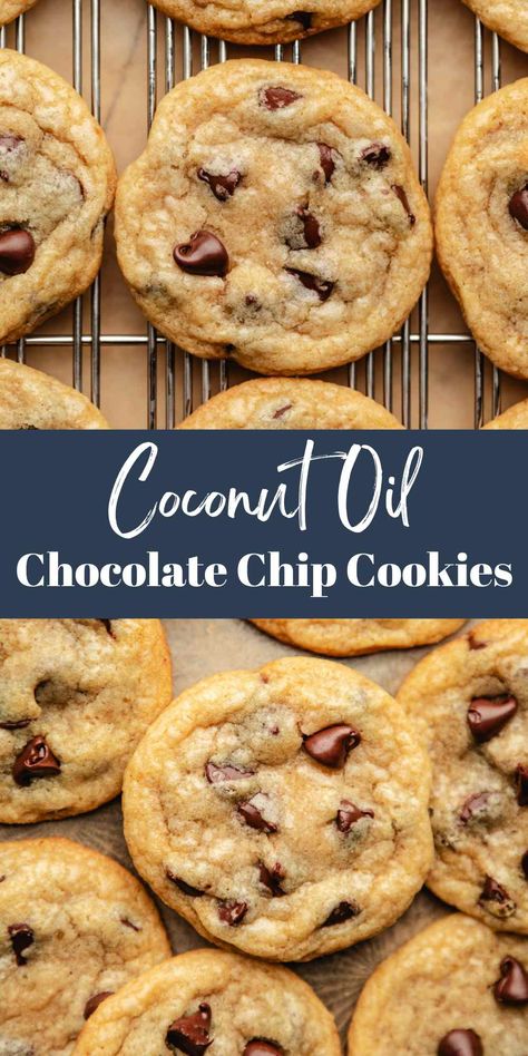 Choc Chip Cookies Healthy, Chocolate Chip Cookies With Coconut Flour, Cookie Recipes With Coconut Oil, Coconut Almond Chocolate Chip Cookies, Chocolate Chip And Coconut Cookies, Heart Healthy Chocolate Chip Cookies, Coconut Oil Oatmeal Chocolate Chip Cookies, Coconut Oil Snacks, Flourless Cookies Chocolate Chips