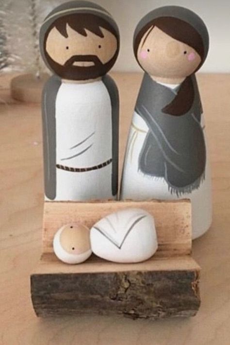 Peg People Nativity Diy, Wooden Peg Nativity, Peg Dolls Nativity, Pegdoll Nativity, Peg People Nativity, Peg Dolls Ideas, Peg Doll Nativity, Nativity Peg Doll, Navidad Natural