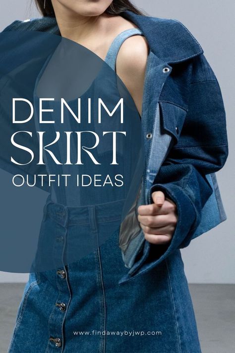 Midi denim skirt outfit ideas for a spring and summer look on trend Midi Denim Skirt Outfit, Denim Skirt Outfit Ideas, Denim Midi Skirt Outfit, Denim Skirt Outfit, Midi Denim Skirt, Skirt Outfit Ideas, Denim Skirt Outfits, Midi Denim, Find A Way