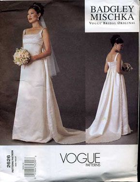 Dress Patterns 2022, Vogue Wedding Dress Patterns, Vogue Wedding Dress, Wedding Dresses Vogue, Badgley Mischka Wedding Dress, Vogue Bridal, Bridal Sewing Patterns, Sleeveless Wedding Gown, Badgley Mischka Bridal