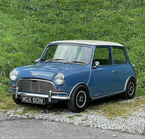 Mini Cooper Vintage, Old Blue Car, Cute Small Cars, Vintage Mini Cooper, Old Mini Cooper, Cars Reference, 90s Cars, 80s Cars, Car Reference