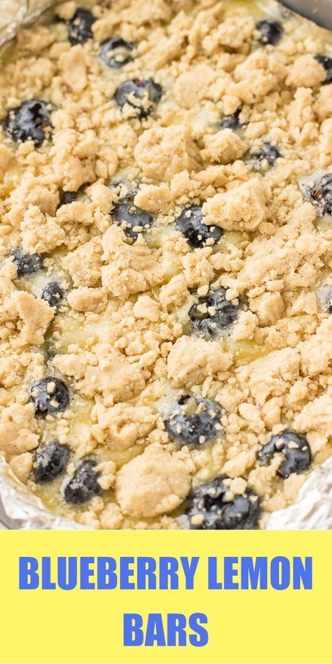 THE BEST BLUEBERRY LEMON BARS USING @KRUSTEAZ MEYER LEMON BAR MIX! #DESSERTS #LEMON #RECIPES #BLUEBERRY #EASTERRECIPES #AD Blueberry Lemon Bars, Krusteaz Recipes, Lemon Pie Bars, Desserts Lemon, Lemon Blueberry Bars, Meyer Lemon Recipes, Pillsbury Pie Crust, Blueberry Bars, Lemon Bar