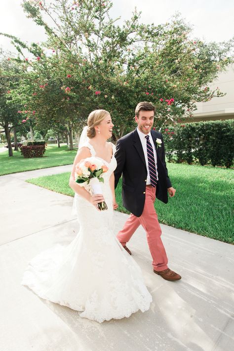 Just after saying "I Do"  Nantucket themed wedding  Bride and groom Nantucket reds pants Nantucket Style, Nantucket Red, Wedding Bride And Groom, Planning Inspiration, Wedding Look, Red Pants, Red Wedding, Themed Wedding, Wedding Groom