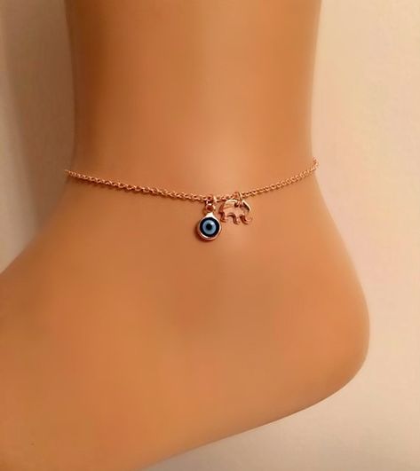 Excited to share this item from my #etsy shop: Rose Gold Evil Eye Elephant Bracelet, Cute Gold Evil Eye Elephant Anklet, Kids Jewelry, Toddler Jewelry, Gift for Kids, Baby Jewelry, Jewelry Toddler, Cartier Nail Bracelet, Gold Ankle Chain, Elephant Anklet, Baby Jewelry Gold, Heart Ankle Bracelet, Pandora Bracelet Charms Ideas, Toddler Jewelry, Cute Promise Rings