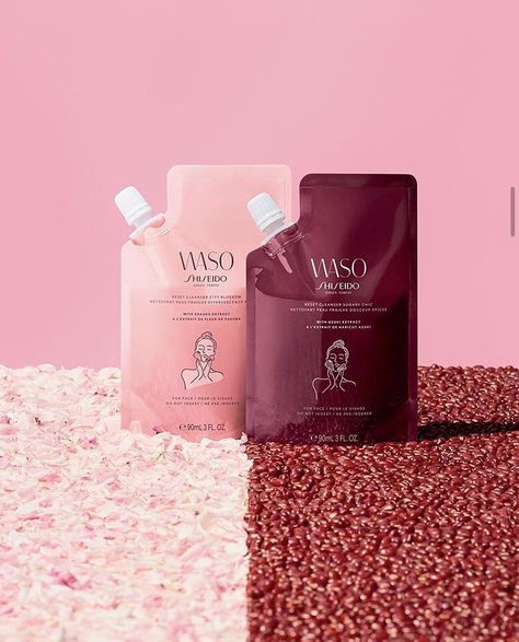 Shampoo Packing Design, Shampoo Product Design, Spa Packaging, Japanese Cosmetic Packaging, Japanese Skincare Packaging, Refill Packaging, Sweet Red Bean Paste, Refill Pouch, Sweet Red Bean