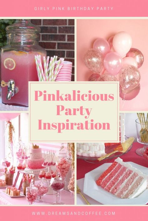 Pink Birthday Party Aesthetic, Pinkalicious Birthday Party, Pink Birthday Theme, Pink Birthday Party Decorations, Pinkalicious Party, Birthday Party Inspiration, Pink And Gold Birthday, Pink Party Theme, Flamingo Costume