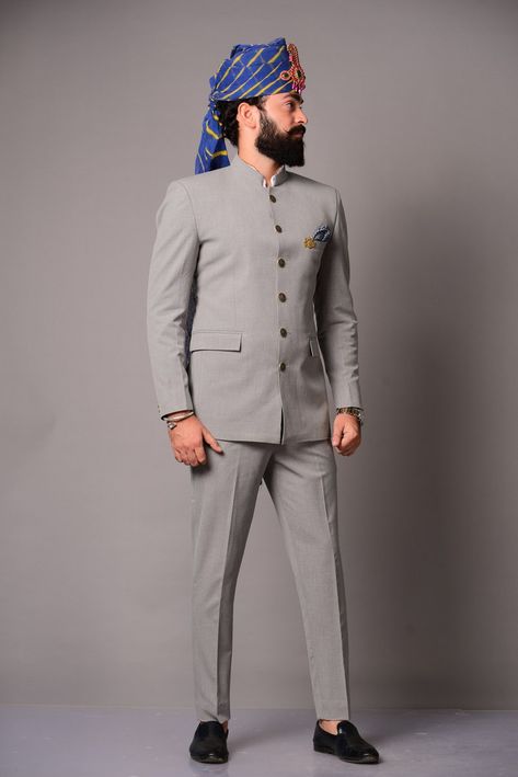 Coat Paint Design For Men, Jodhpuri Safa For Men, Wading Dress For Men, Grey Jodhpuri Suits For Men, Jodhpuri Suits For Men Latest Design, Jhodpuri For Mens, Safari Suits For Men Mens Fashion, Blezars For Men Wedding Indian, Jhodpuri Suit For Men