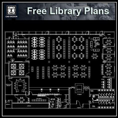 Free Library Design Blocks Minecraft Floor Designs, Library Floor Plan, Toilet Plan, Library Plan, Restaurant Plan, Cad Library, Paving Design, Richard Meier, Community Library