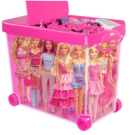 Barbie Store It All - Hello Gorgeous Carrying Case-JCPenney, Color: Multi Barbie Storage, Barbie Organization, Barbie Store, Doll Organization, Barbie Doll Case, Pink Wheels, Doll Storage, Barbie Doll Set, Doll Case