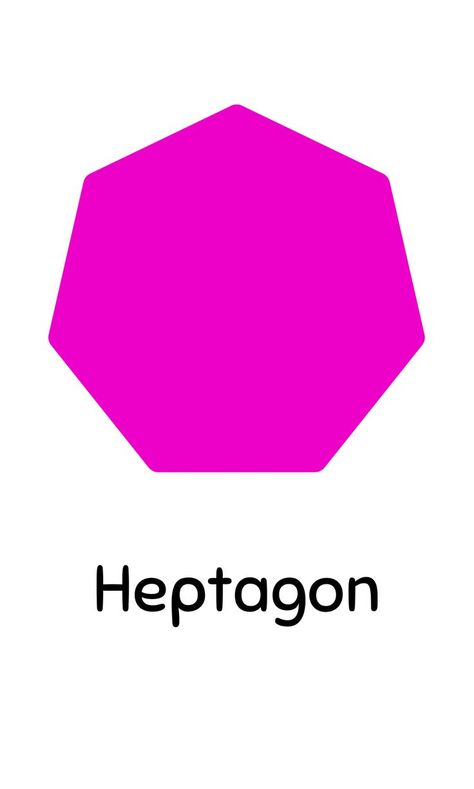 Shape Flashcard Heptagon Shape, Process Book, Shapes Flashcards, Alphabet Worksheets Kindergarten, Problem Statement, Worksheets Kindergarten, Shapes Preschool, Flashcards For Kids, Learning Shapes