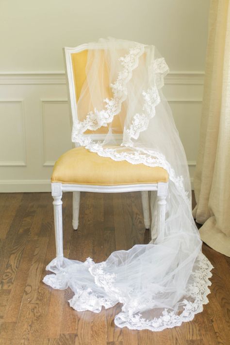 The Veil (If You’re Having One) Diy Lace Veil, Veil Diy, Diy Wedding Veil, Boda Diy, Wedding On A Budget, Veil Styles, Lace Diy, Diy Wedding Dress, Lace Veil