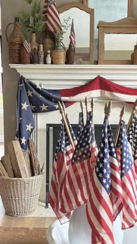 I have decided this year to show my true patriotic spirit - I will keep all of this up until Halloween! Typically I pull it right down and go straight to my Summer decor. Watermelons, Sunshine and Lemons all around the House. Let's join together and show the world that America is Great again! #usa #patriotic #patrioticdecor #4thofjuly #july4th2023 #july4th #4thofjuly2023 #4thofjulydecor #amazonhome #amazonfinds #founditonamazon 4th Of July Mantel Decor, Sunshine And Lemons, Americana Farmhouse, Fourth Of July Decorations, Patriotic Art, July Ideas, Fourth Of July Decor, July Decor, Patriotic Decor