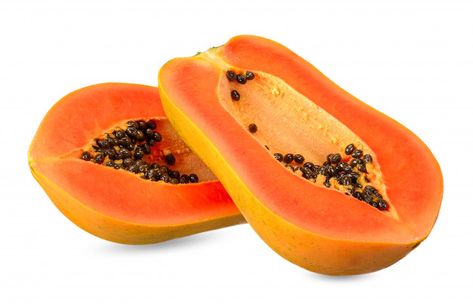 Slice papaya isolated on white clipping path Premium Photo | Premium Photo #Freepik #photo #food #fruit #orange #black Pore Cleanser, Natural Cleanser, Sugar Crystals, Makeup Blog, Facial Cleansing, Beauty Treatments, Fatty Acids, Premium Photo, Papaya