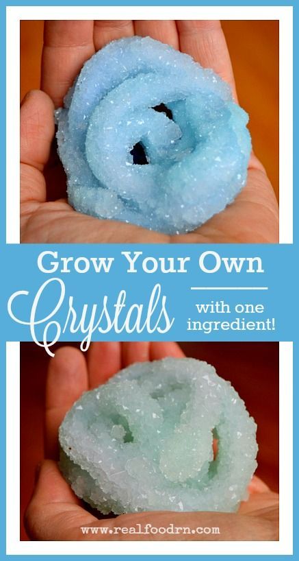 Grow your own crystals overnight with only one ingredient! This is a fun project to do with the kids. We used is in our homeschool classroom to teach science. I go over the science behind this in the post as well! realfoodrn.com #homeschoolscience #diycrystals Make Your Own Geodes, Crystal Borax Diy, Borax Science Experiments, Science Experiments Explosions, Crystals Crafts Ideas, Stem Crafts For Middle School, Earth Science Kindergarten, Nature Crafts For Middle School, Chemistry Stem Activities