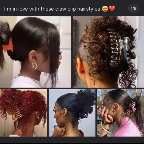 Claw Clip Hairstyles, Mixed Curly Hair, Y2k Hairstyles, Quick Natural Hair Styles, Cute Curly Hairstyles, Dyed Hair Inspiration, Cute Box Braids Hairstyles, Protective Hairstyles Braids, Clip Hairstyles