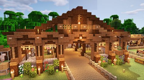 Minecraft Village Lighting Ideas, Minecraft Animal Pens Aesthetic, Mystical Houses Minecraft, Legend Of Zelda Minecraft Builds, Minecraft Farm Inspiration, Minecraft Survival Ideas Base, Minecraft World Ideas Projects, Huge Minecraft Builds, Villager Trading Hall Minecraft Design