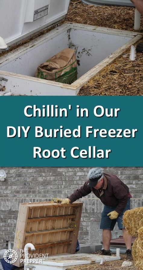 Buried-Freezer-Root-Cellar-Pinterest—Copyright-Your-Family-Ark-LLC Freezer Root Cellar, Root Cellar Plans, Root Cellar Storage, Root Cellar, Homesteading Skills, Emergency Preparation, Homestead Survival, Survival Life, Emergency Prepping