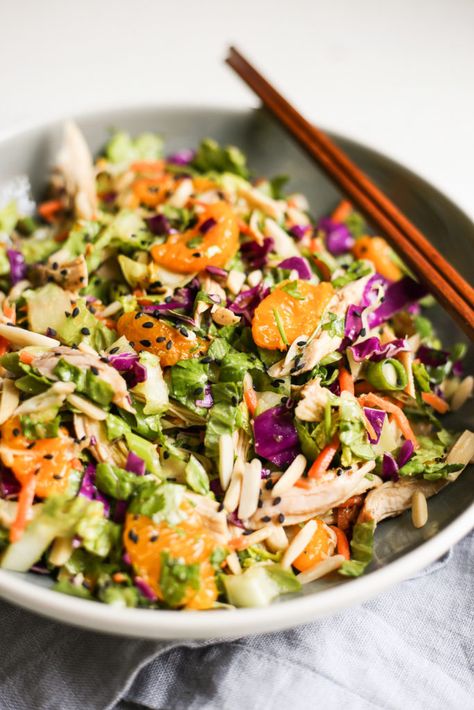 Chopped Asian-Inspired Chicken Salad with ‘Peanut Dressing’ – The Defined Dish Chicken Salad With Peanut Dressing, Chopped Chicken Salad, Salad With Peanut Dressing, Defined Dish, Peanut Salad, Asian Chicken Salads, Satisfying Salads, Peanut Dressing, Peanut Chicken