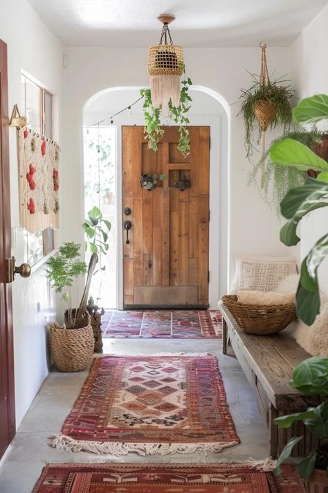 Bohemian Entryway Ideas: First Impressions Boho Entryway Ideas, Flower Chandelier Diy, Boho Entry, Bohemian Entryway, Boho Entryway, Dorm Room Wall Art, Mudroom Decor, Desert Design, Flower Chandelier