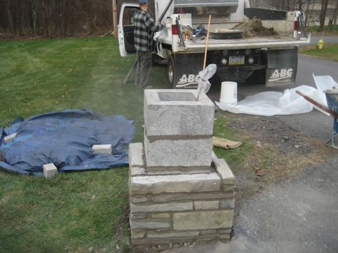 Dempski Masonry Stone Mason Stonework Flagstone Kingston Pittston Wilkes Barre PA Luzerne County 18706 Driveway Light Post, Driveway Columns, Farm Gates Entrance, Stone Mailbox, House Front Gate, Brick Planter, Luzerne County, Flagstone Walkway, Porch Remodel