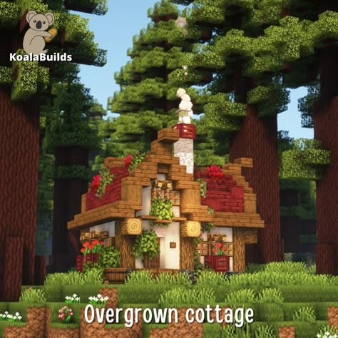 Tap to watch the full relaxing tutorial Jungle House Minecraft Ideas, Overgrown Cottage Minecraft, Small Bridge Minecraft, Minecraft Bird House, Small Cute Minecraft Houses, Minecraft Small Houses, Minecraft Small House Ideas, Overgrown Minecraft, Small Minecraft Houses