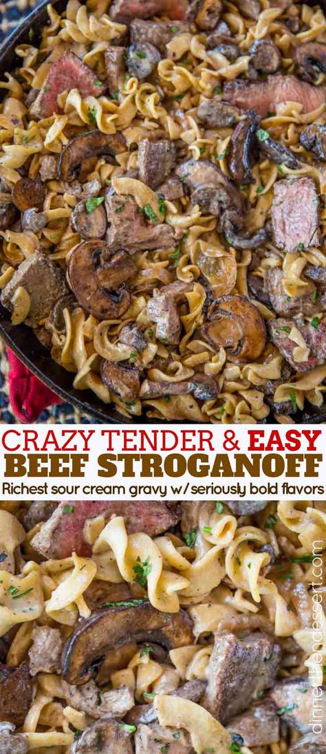 Steak Stroganoff, Easy Beef Stroganoff, Seared Salmon Recipes, Skirt Steak Recipes, Beef Stroganoff Crockpot, Beef Stroganoff Easy, Slow Cooker Beef Stroganoff, Tender Steak, Stroganoff Recipe