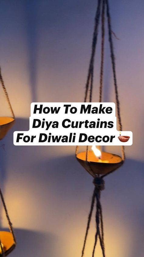 Hi guys! Here’s a quick Diwali DIY Decor idea that you’ll love- Diya Curtains using string and wood Festive Wall Decor, Diwali Inspo Decor, Indian Festival Decor, Deewali Decoration Ideas Home, Diwali Wall Decoration Diy, Wall Decor Bedroom Diy Art Ideas, Wall Decor Diwali, Diwali House Decoration Ideas Diy, Easy Diwali Decoration Ideas Wall