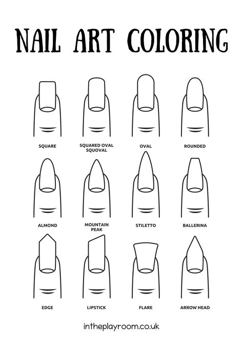 Free Nail Art Coloring Pages for Kids - In The Playroom Nails Coloring Pages, Nail Art Book, Nail Coloring Pages, Printable Nail Art Templates, Printable Nail Art, Instagram Ad Campaigns, Tech Books, Festive Nail Designs, Nail Art For Kids