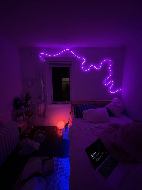 Led Lighting Bedroom, Cool Room Decor, Neon Room, Pinterest Room Decor, Cute Bedroom Decor, Apartment Decor Inspiration, Room Design Bedroom, Room Makeover Bedroom, Dream Room Inspiration