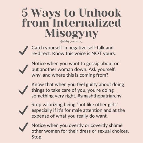 @abby_vernon_ shared a photo on Instagram: “When I speak of the systems in place that may unconsciously reinforce our trauma responses, internalized misogyny is at the top of the…” • Apr 19, 2021 at 11:30pm UTC Internalized Misogyny, 2024 Resolutions, Baddie Advice, Soul Work, Social Equality, Relationship Advice Quotes, Cultural Awareness, Rage Comics, Personal Image