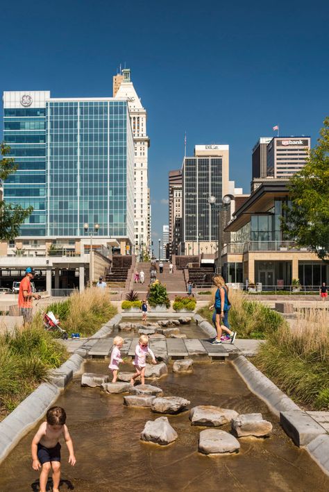 Rain Gardens, Riverfront Park, Downtown Cincinnati, Geothermal Heating, Public Private Partnership, Urban Park, Landscape Designs, Ohio River, Public Park