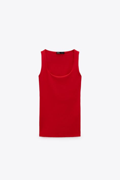 WIDE STRAP STRETCH TOP - Bluish | ZARA United States Zara Outlet, Clothing Pieces, Zara New, Stretch Top, Fitted Top, Fit Inspo, Christmas Wishlist, Zara United States, Wide Straps