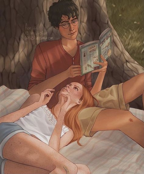 Ginny Weasley Fan Art, Get His Attention, Harry Potter Ginny Weasley, Harry Potter Ginny, Harry And Ginny, Harry Potter Illustrations, The Burrow, Harry Potter Comics, Harry Potter Ships