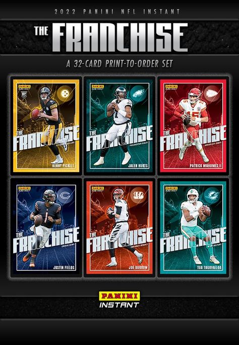 Sold for a limited time, 2022 Panini Instant The Franchise Football puts the spotlight on one star player from each NFL team. Joe Burrow, Player Card, Modern Card, Sport Player, Sports Graphic Design, Football Design, Sport Poster, One Star, Football Cards