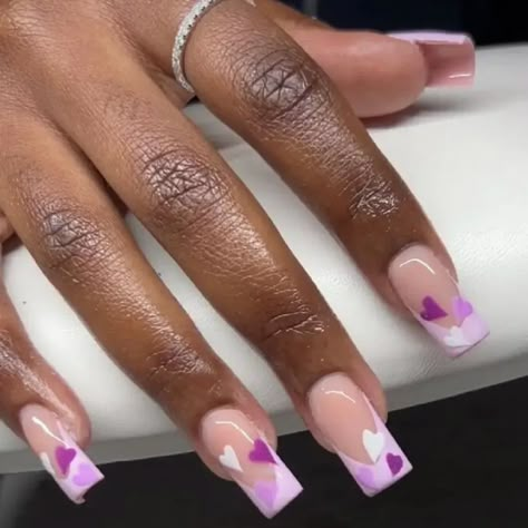 Khloe Nails, Natural Nail Designs Short, Nails Design For Black Women, Nice Nail Designs, Holiday Short Nails, Purple Nails Simple, Girl Nail Designs, Nails For Black Women, Birthday Extravaganza