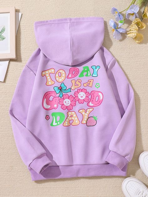 Letter Print Hoodie, Pocket Hoodie, Light Purple, Graphic Hoodies, Sweatshirt Fashion, Hoodie Fashion, Sweater Top, Sweat Shirt, Retro Fashion