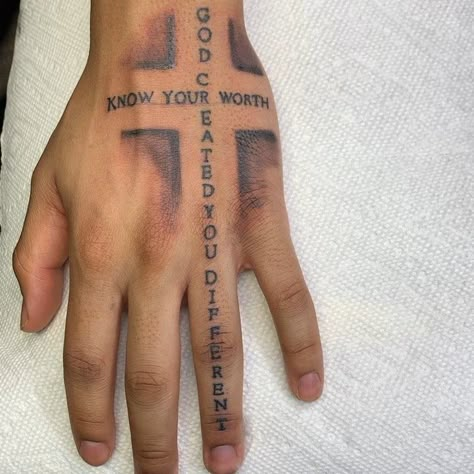 Hand Cross Tattoo, Hand Tattoos Pictures, Cross Tattoo On Hand, Arm Tattoos Black, Black Men Tattoos, Forearm Tattoo Quotes, Half Sleeve Tattoos Forearm, Cross Tattoo For Men, Forearm Sleeve Tattoos