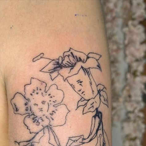 Flower People Tattoo, Dancing People Tattoo, Flower People Art, Dancing Flower Tattoo, Needle Phobia, Flower People, Black And White Flower, Tattoo Now, Fancy Art