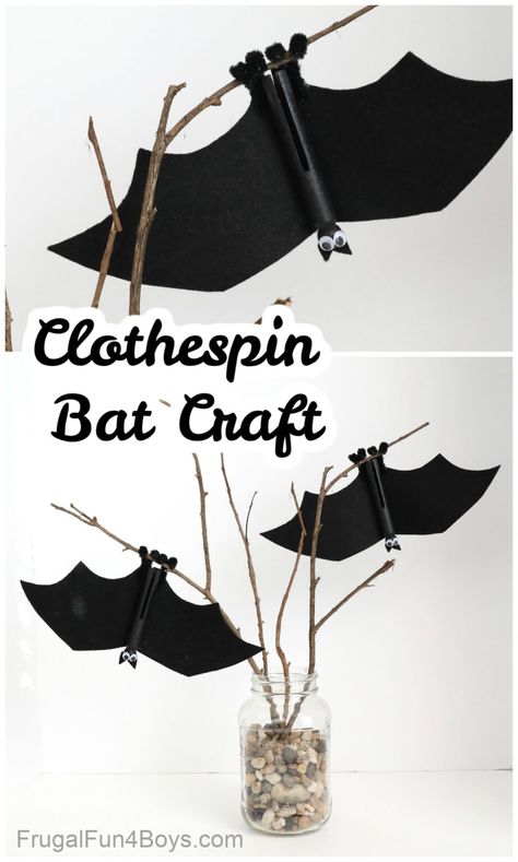 Clothespin Bat Craft for Kids! Fun bat craft with felt and wooden clothespins. Craft With Felt, Bats Craft, Bat Craft, Monster Craft, Garden Activities, Spooky Stuff, Easy Fall Crafts, Wooden Clothespins, Fall Preschool